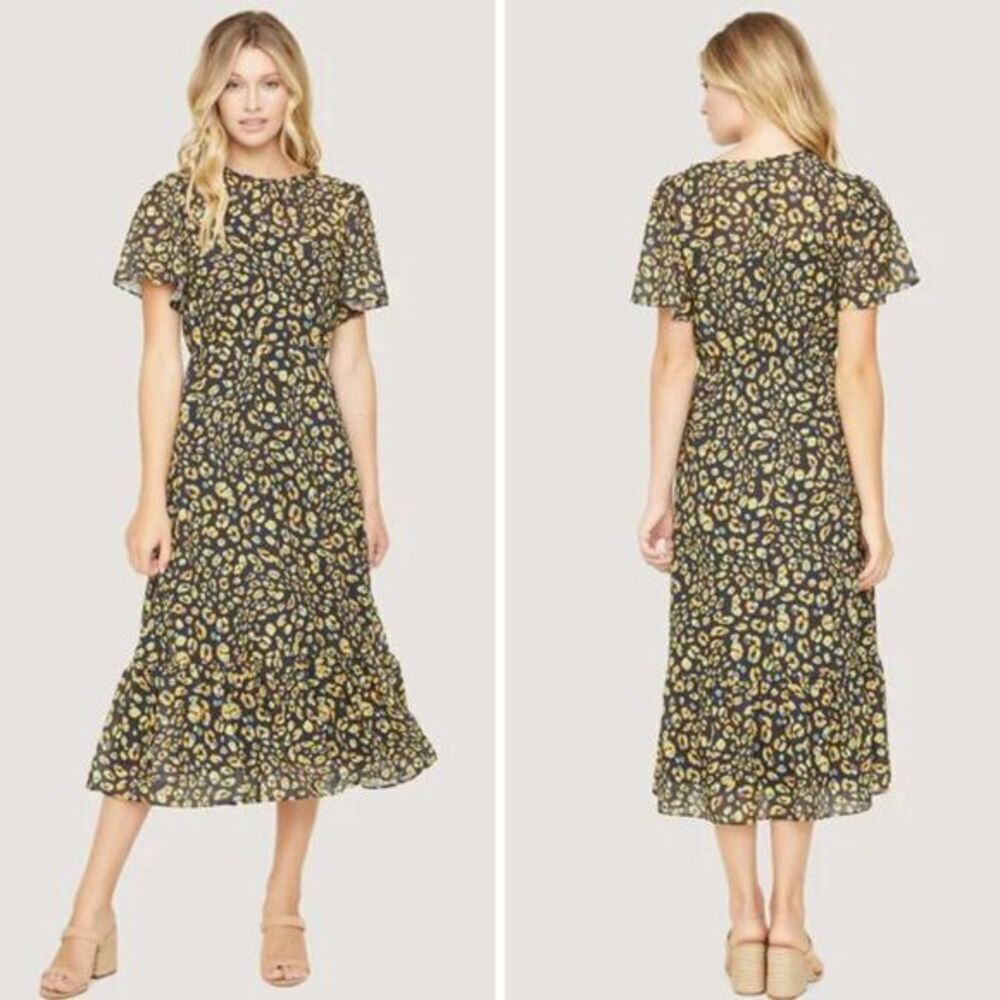 Lost + Wander Anthropologie dance all night midi‎ dress, L